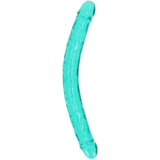 RealRock Crystal Jelly 18 Inch Double Dildo in Turquoise