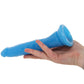 RealRock 8 Inch Glow-in-the-Dark Slim Dildo in Blue