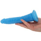 RealRock 7 Inch Glow-in-the-Dark Slim Dildo in Blue