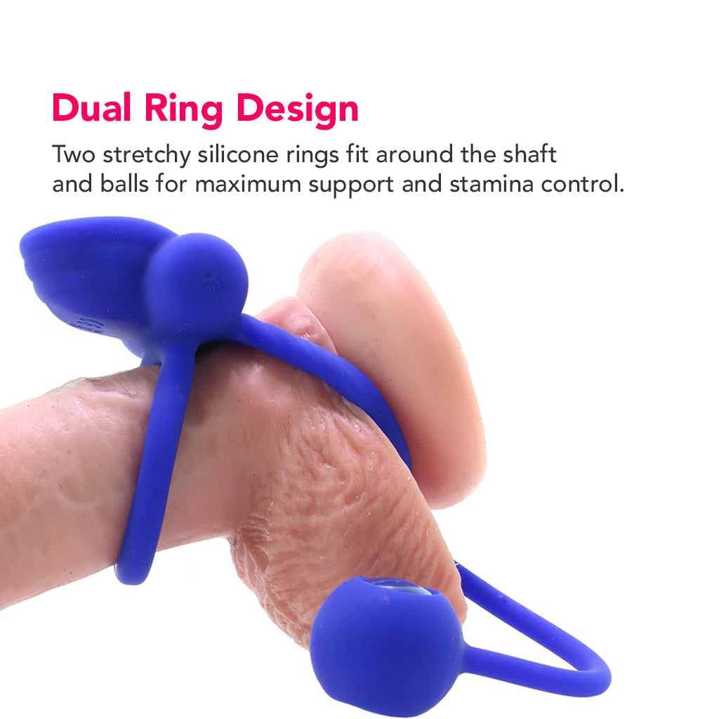 Dual Rockin' Rim Enhancer Cock Ring in Blue PinkCherry Dual Rockin' Rim Enhancer Cock Ring in Blue PinkCherry