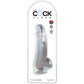 King Cock 7.5 Inch Smooth Ballsy Dildo in Clear
