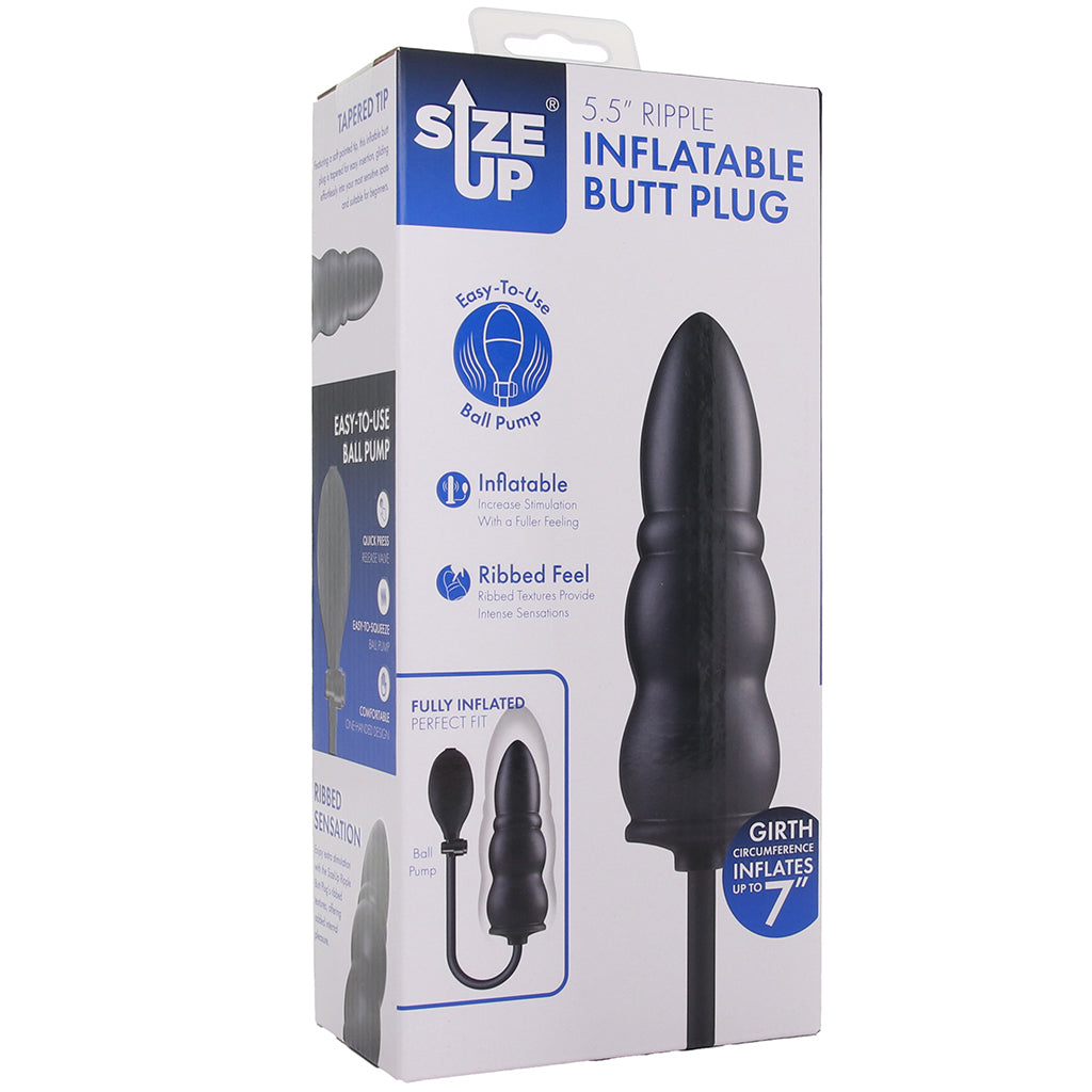 Size Up 5.5 Inch Ripple Inflatable Butt Plug PinkCherry Size Up 5.5 Inch Ripple Inflatable Butt Plug PinkCherry
