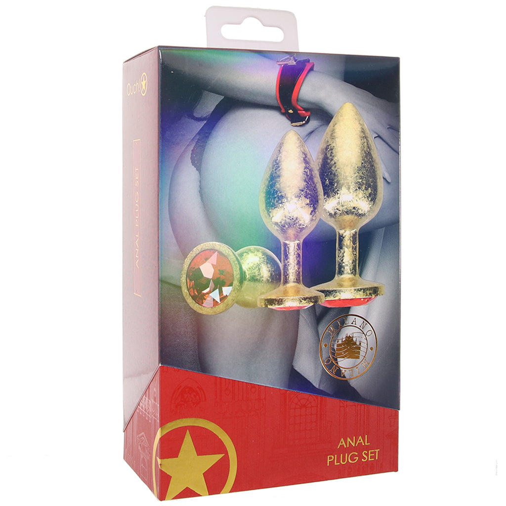 Ouch! Milan Collection Metal Anal Plug Set PinkCherry Ouch! Milan Collection Metal Anal Plug Set PinkCherry