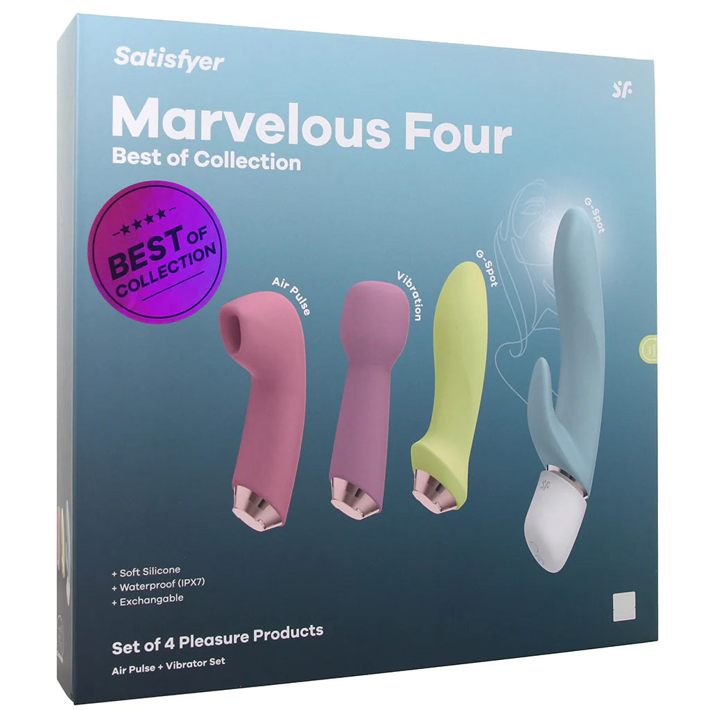 Satisfyer Marvelous Four Air Pulse + Vibe Set in Assorted PinkCherry Satisfyer Marvelous Four Air Pulse + Vibe Set in Assorted PinkCherry