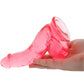 Crystal Jellies 7 Inch Curved Ballsy Dildo in Pink