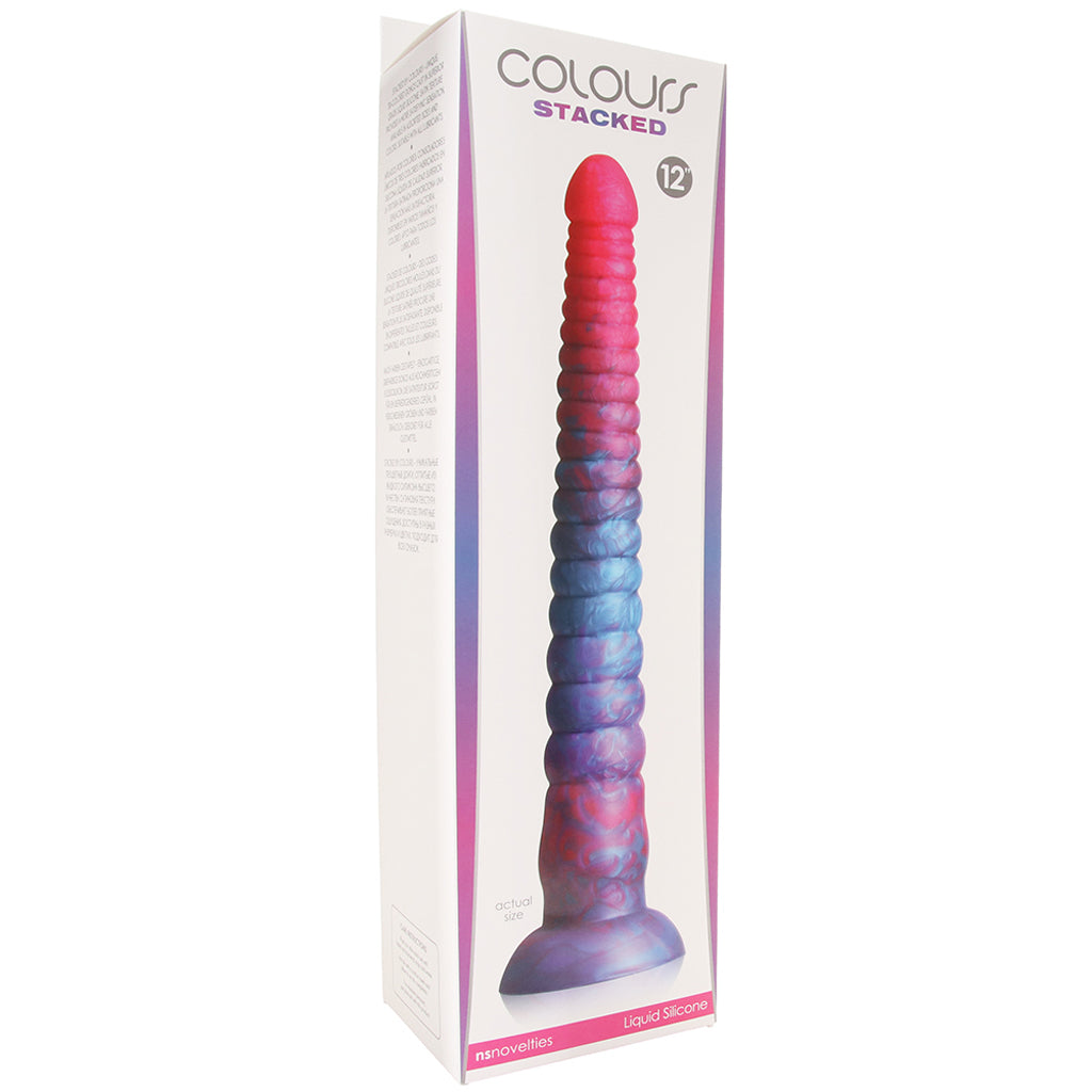Colours Stacked 12 Inch Dildo in Pink/Blue PinkCherry Colours Stacked 12 Inch Dildo in Pink/Blue PinkCherry