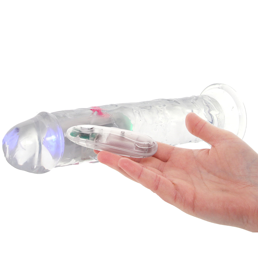 RealRock 8 Inch Light Up Vibrating Dildo PinkCherry RealRock 8 Inch Light Up Vibrating Dildo PinkCherry