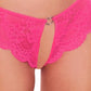 Pink Pussycat Pink Lace Crotchless Panties