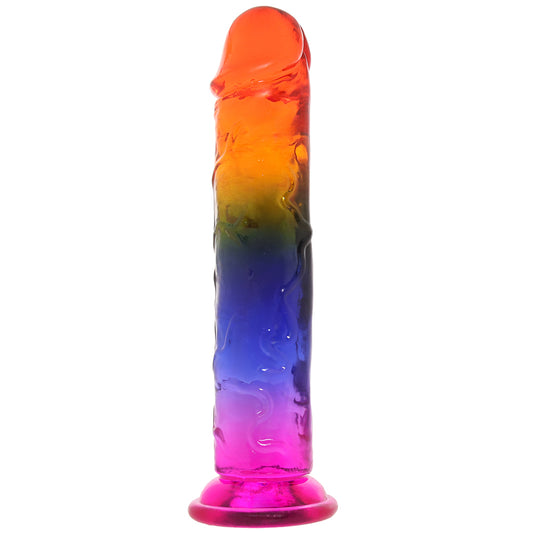Crystal Jellies 8.5 Inch Classic Dildo in Rainbow