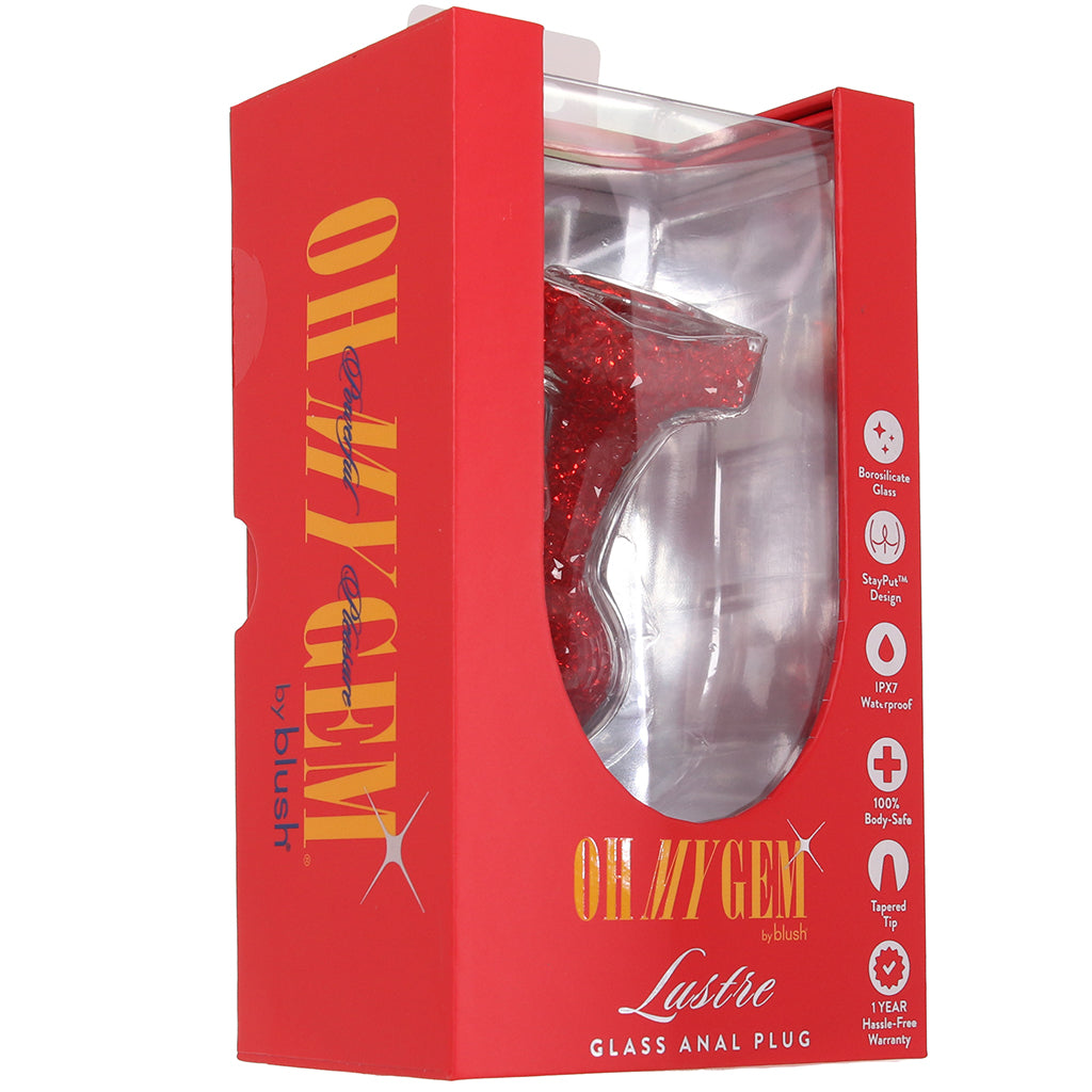 Oh My Gem Lustre Glass Butt Plug in Red PinkCherry Oh My Gem Lustre Glass Butt Plug in Red PinkCherry