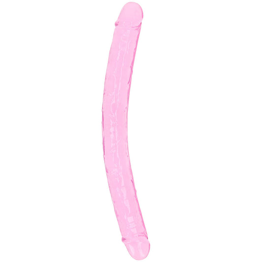 RealRock Crystal Clear Jelly 18 Inch Double Dildo in Pink