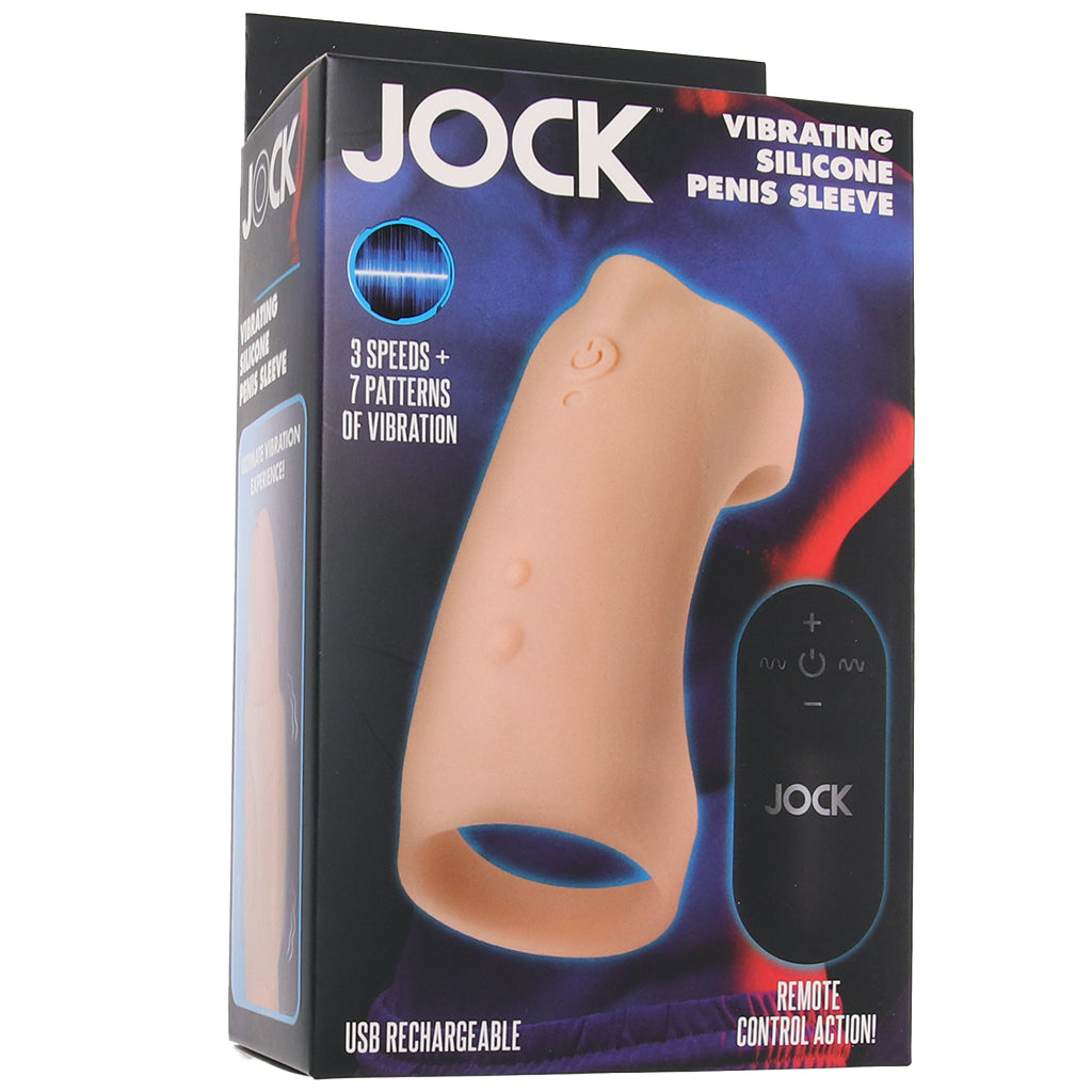 Jock Vibrating Silicone Penis Sleeve in Light PinkCherry Jock Vibrating Silicone Penis Sleeve in Light PinkCherry