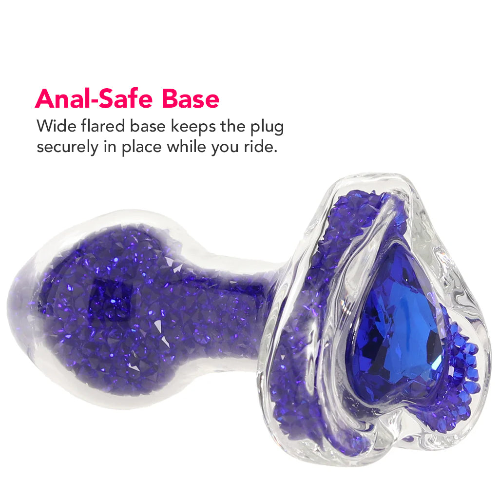 Oh My Gem Lustre Glass Butt Plug in Blue PinkCherry Oh My Gem Lustre Glass Butt Plug in Blue PinkCherry