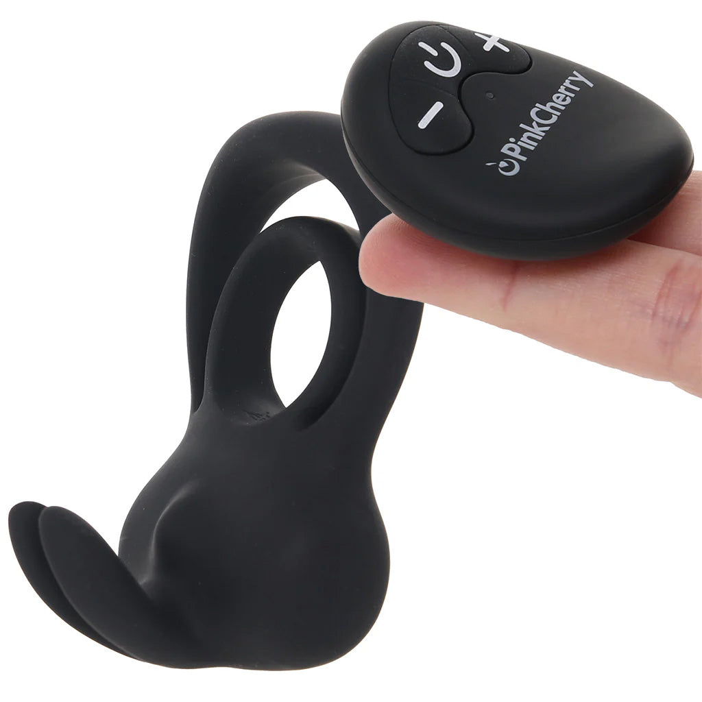 PinkCherry Remote Vibrating Rabbit Cock Ring PinkCherry PinkCherry Remote Vibrating Rabbit Cock Ring PinkCherry