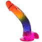 Crystal Jellies 9.5 Inch Cock & Balls Dildo in Rainbow