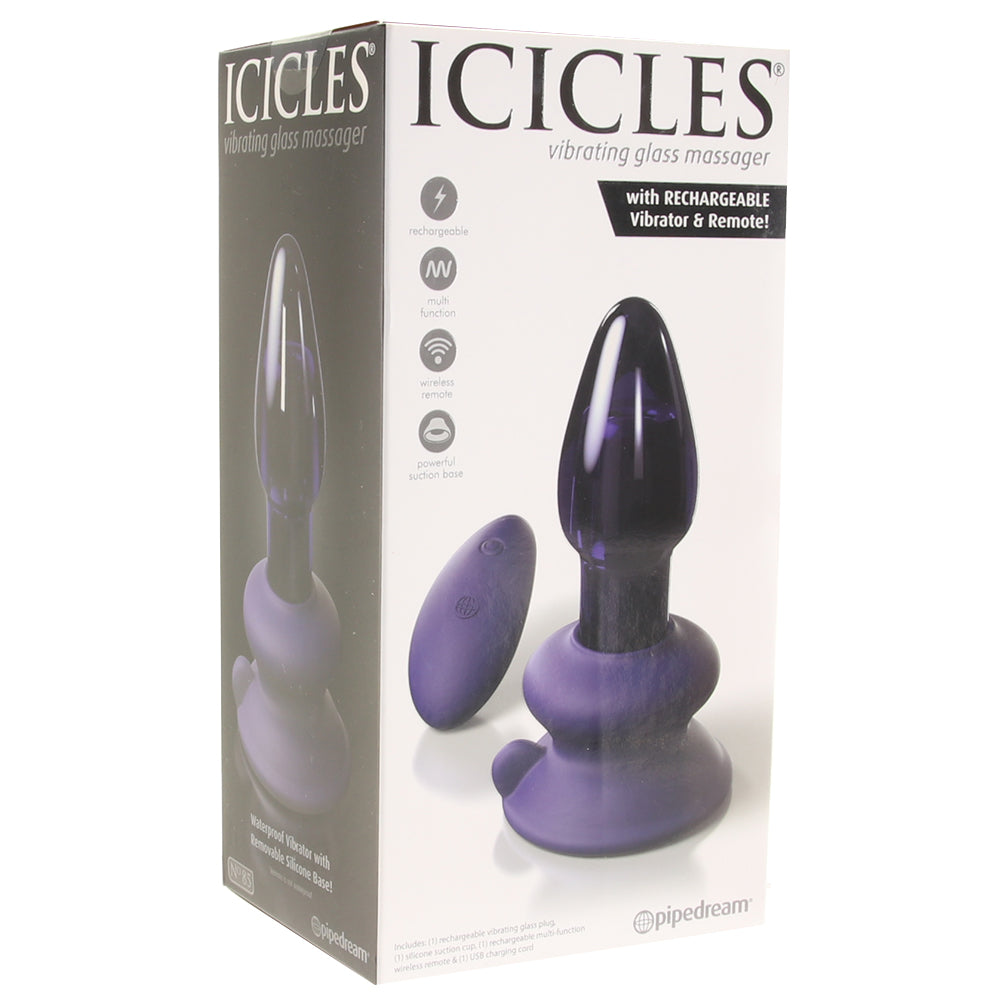Icicles No.85 Vibrating Glass Plug in Purple PinkCherry Icicles No.85 Vibrating Glass Plug in Purple PinkCherry