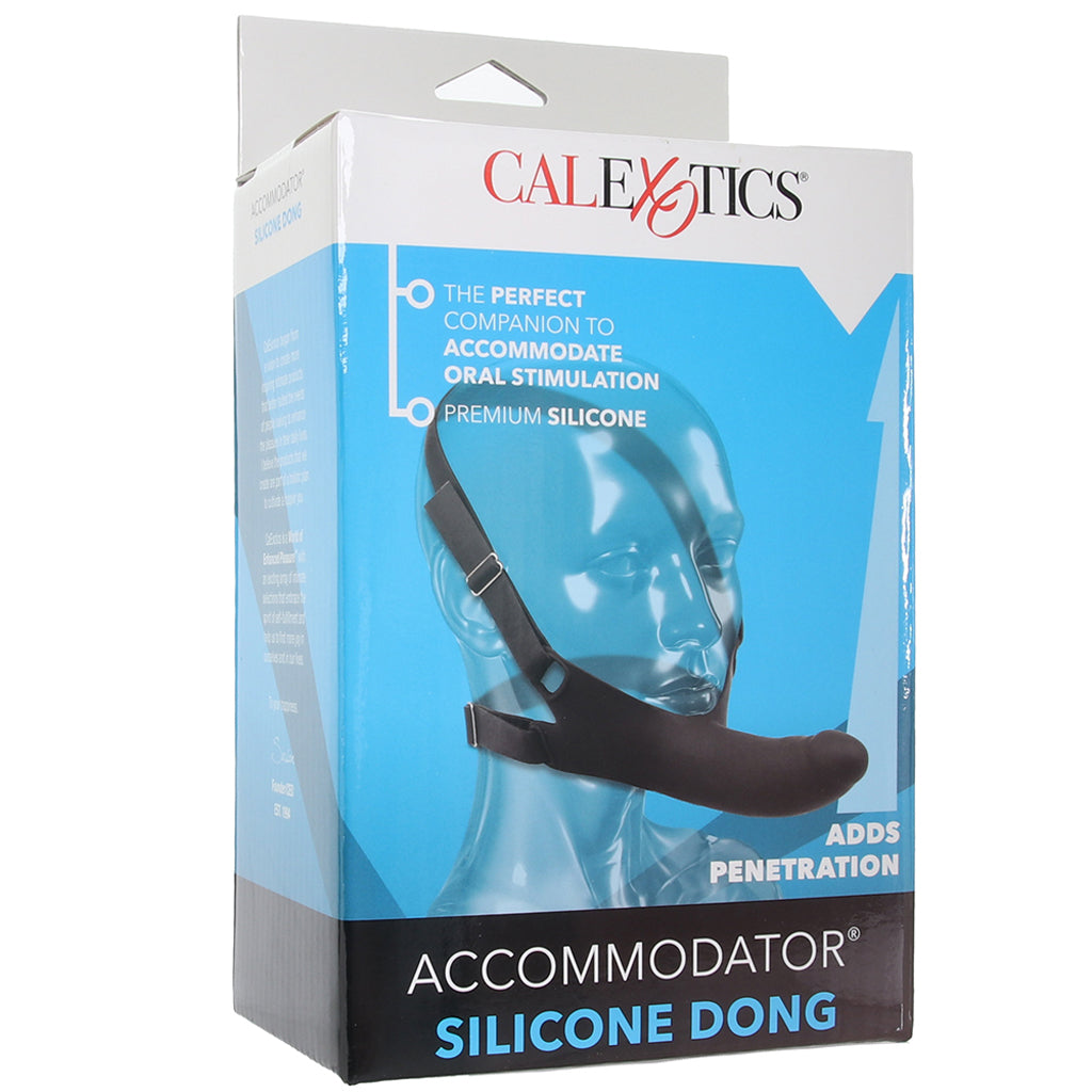 Accommodator Silicone Chin Strap Dildo in Black PinkCherry Accommodator Silicone Chin Strap Dildo in Black PinkCherry