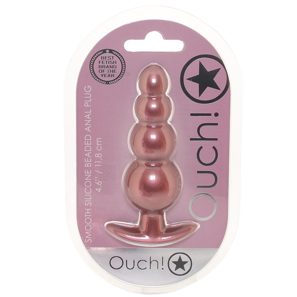 Ouch! Smooth Silicone Beaded Butt Plug in Rose Gold PinkCherry Ouch! Smooth Silicone Beaded Butt Plug in Rose Gold PinkCherry