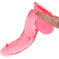Crystal Jellies 7 Inch Curved Ballsy Dildo in Pink