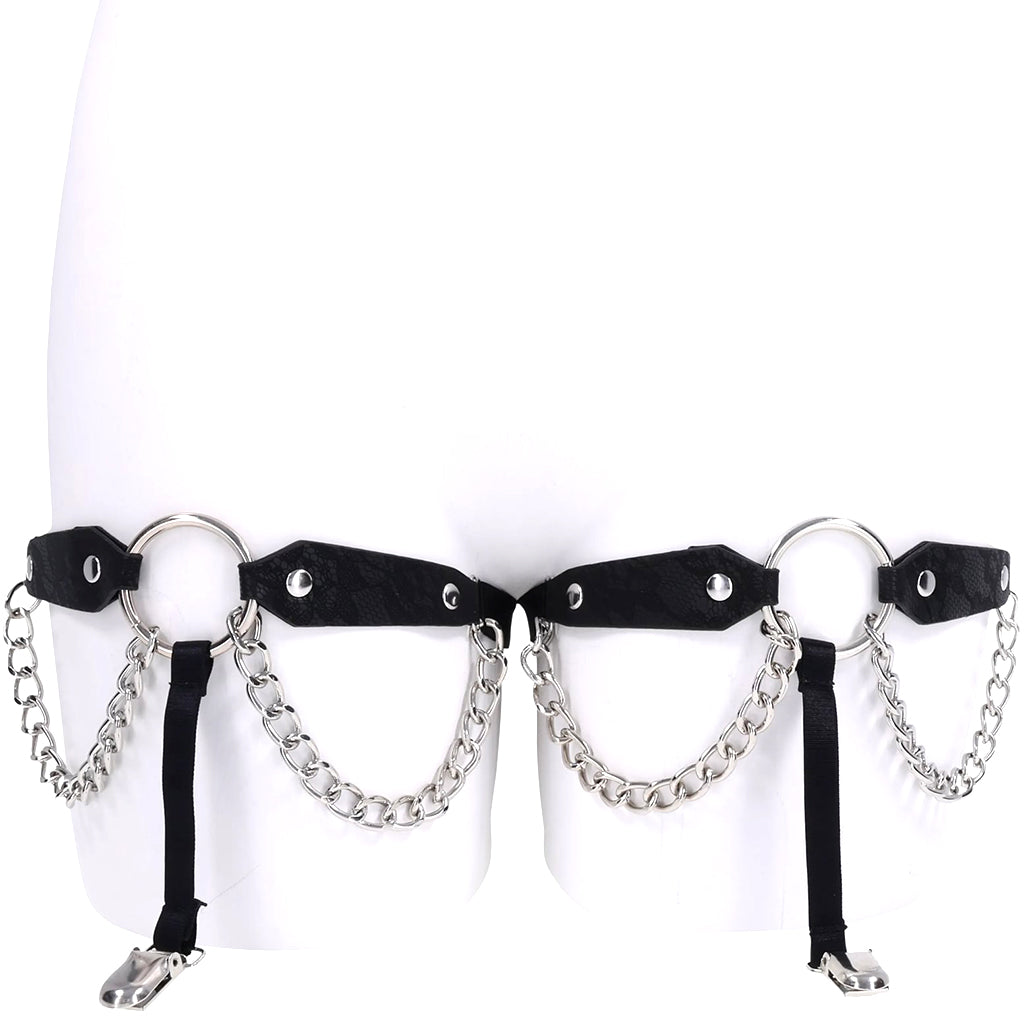 Sex & Mischief Chain Lace Garters PinkCherry Sex & Mischief Chain Lace Garters PinkCherry