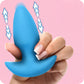 Bang! Thrusting & Vibrating Silicone Butt Plug in Blue