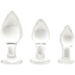 Clarity Utopian Trinity Glass Butt Plug Set