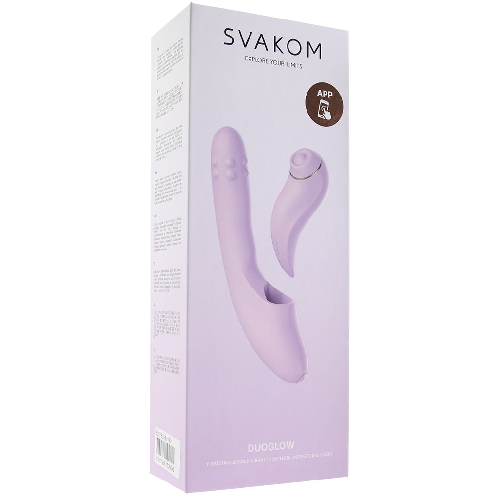 DuoGlow Thrusting Beaded Vibe with Pulsing Stimulator PinkCherry DuoGlow Thrusting Beaded Vibe with Pulsing Stimulator PinkCherry