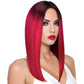 Rose Straight Wig in Red & Black