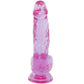 Crystal Jellies 7 Inch Curved Ballsy Dildo in Purple