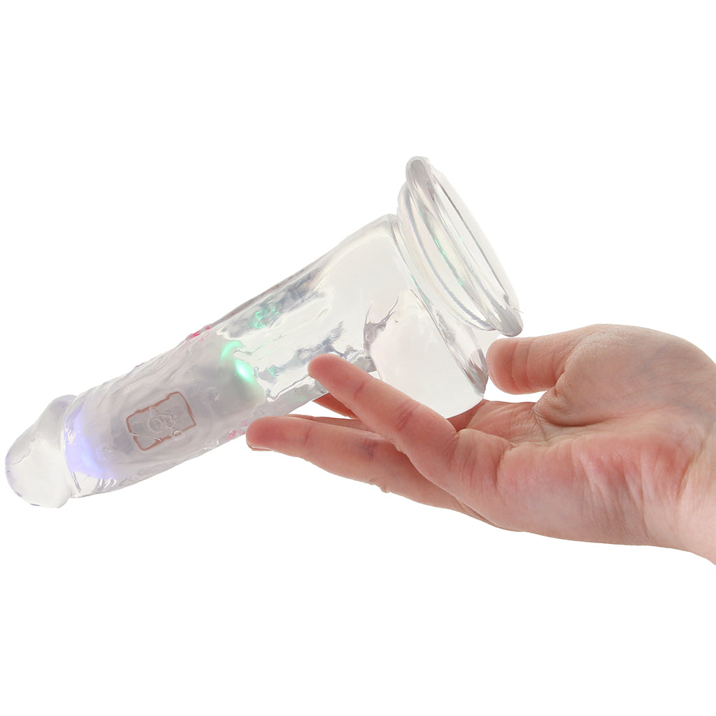 RealRock 8 Inch Light Up Vibrating Ballsy Dildo PinkCherry RealRock 8 Inch Light Up Vibrating Ballsy Dildo PinkCherry