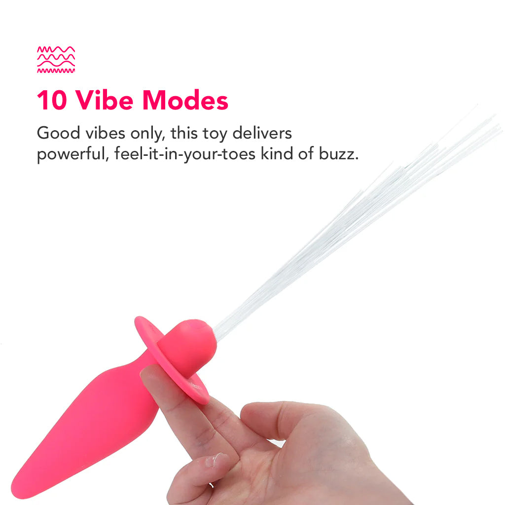 Southern Lights Vibrating Butt Plug in Pink PinkCherry Southern Lights Vibrating Butt Plug in Pink PinkCherry