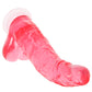 Crystal Jellies 8 Inch Curved Ballsy Dildo in Pink