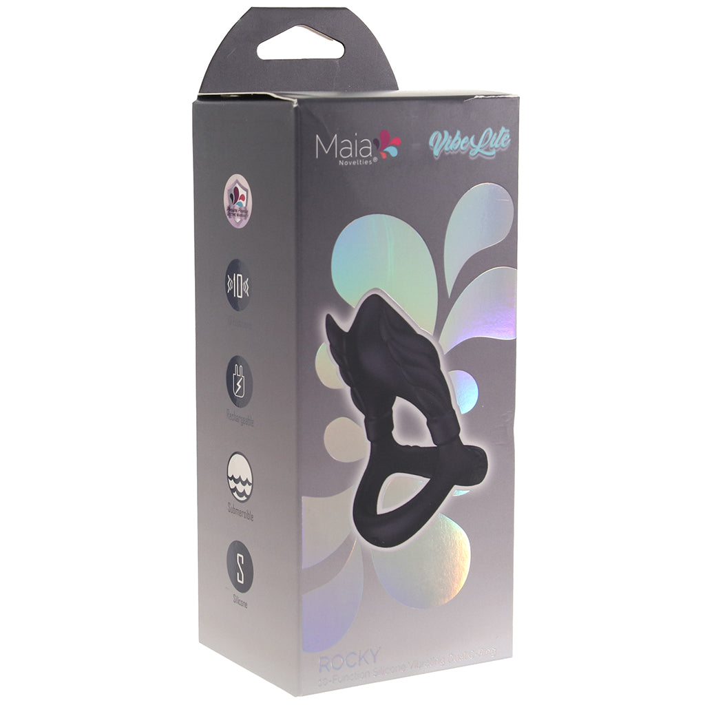 Rocky Silicone Vibrating Dual C-Ring PinkCherry Rocky Silicone Vibrating Dual C-Ring PinkCherry