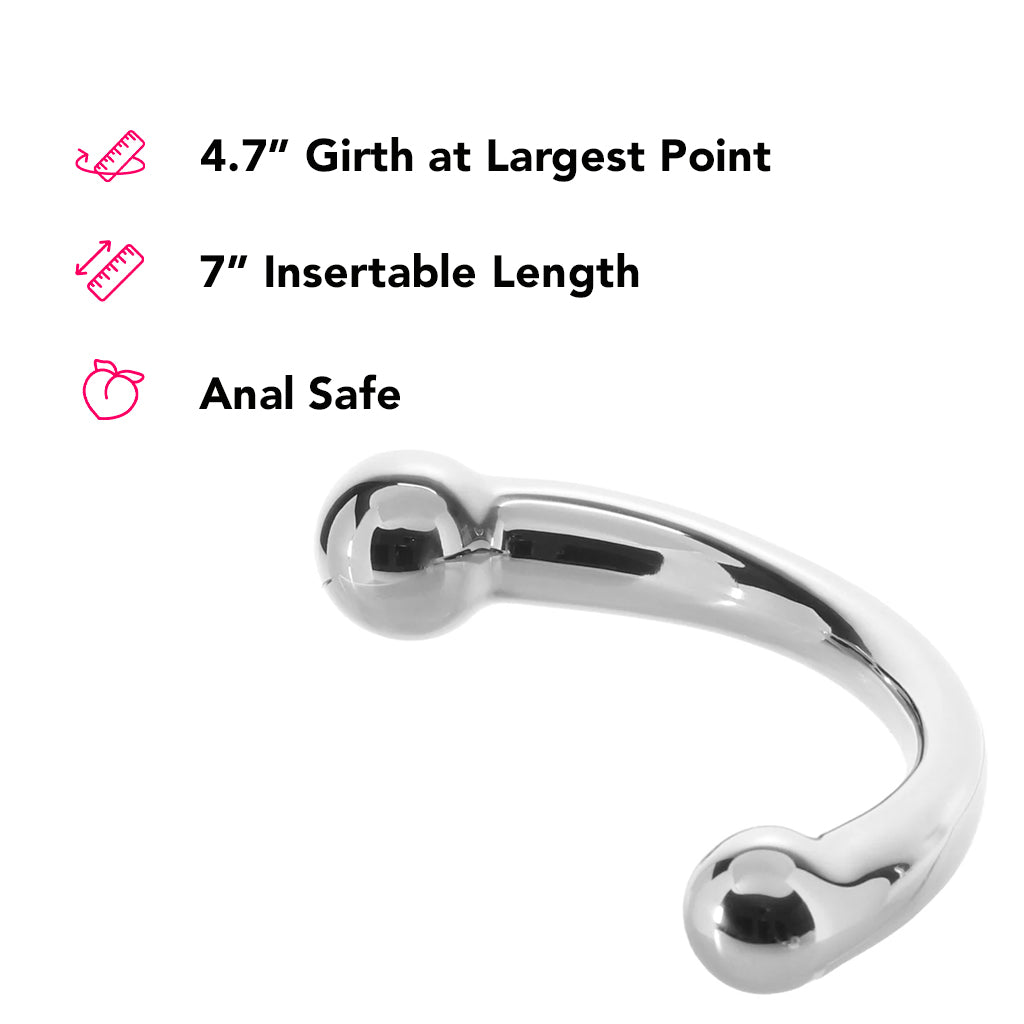 PinkCherry 8 Inch Stainless Steel Curved G-Spot Dildo PinkCherry PinkCherry 8 Inch Stainless Steel Curved G-Spot Dildo PinkCherry