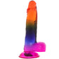 Crystal Jellies 8.5 Inch Cock & Balls Dildo in Rainbow