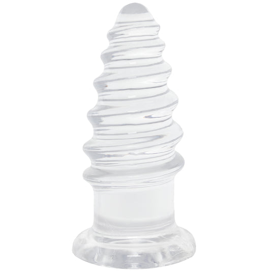 Crystal Jellies 7 Inch Anal Twist Butt Plug in Clear