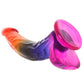 Crystal Jellies 9.5 Inch Cock & Balls Dildo in Rainbow