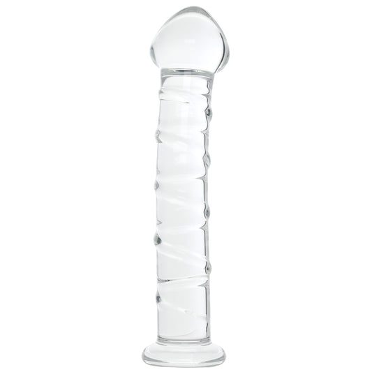 Clarity Seraphic Spiral Textured Glass Dildo