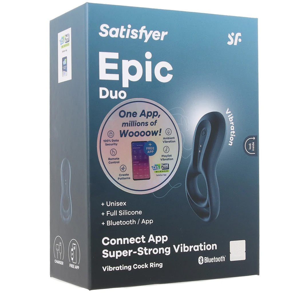 Satisfyer Epic Duo Vibrating Cock Ring PinkCherry Satisfyer Epic Duo Vibrating Cock Ring PinkCherry