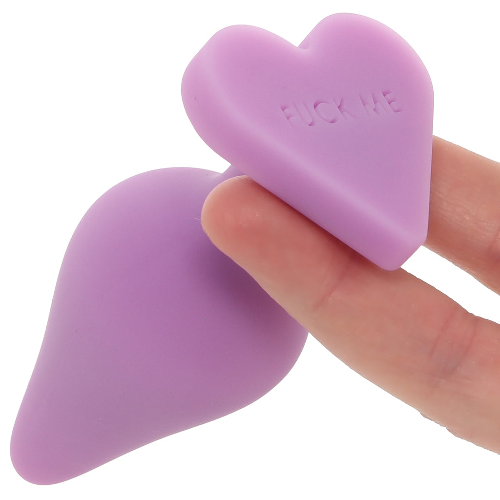 Candy Hearts F**k Me Medium Butt Plug in Purple PinkCherry Candy Hearts F**k Me Medium Butt Plug in Purple PinkCherry