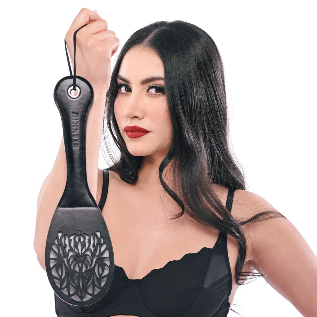 Sex & Mischief Lace Impression Spanker Paddle PinkCherry Sex & Mischief Lace Impression Spanker Paddle PinkCherry