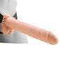 11 Inch Hollow Vibrating Strap-On with Balls in Vanilla
