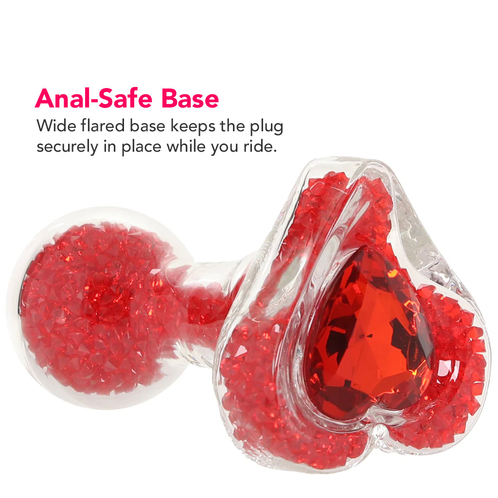 Oh My Gem Lustre Glass Butt Plug in Red PinkCherry Oh My Gem Lustre Glass Butt Plug in Red PinkCherry