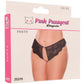 Pink Pussycat Black Lace Crotchless Panties XL