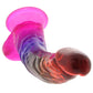Crystal Jellies 9.5 Inch Cock & Balls Dildo in Rainbow