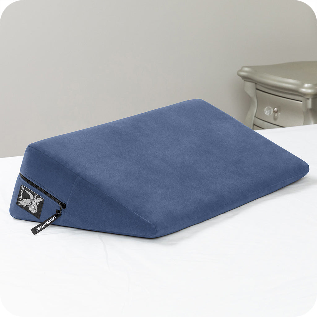 Wedge Sex Pillow in Velvet Blue PinkCherry Wedge Sex Pillow in Velvet Blue PinkCherry