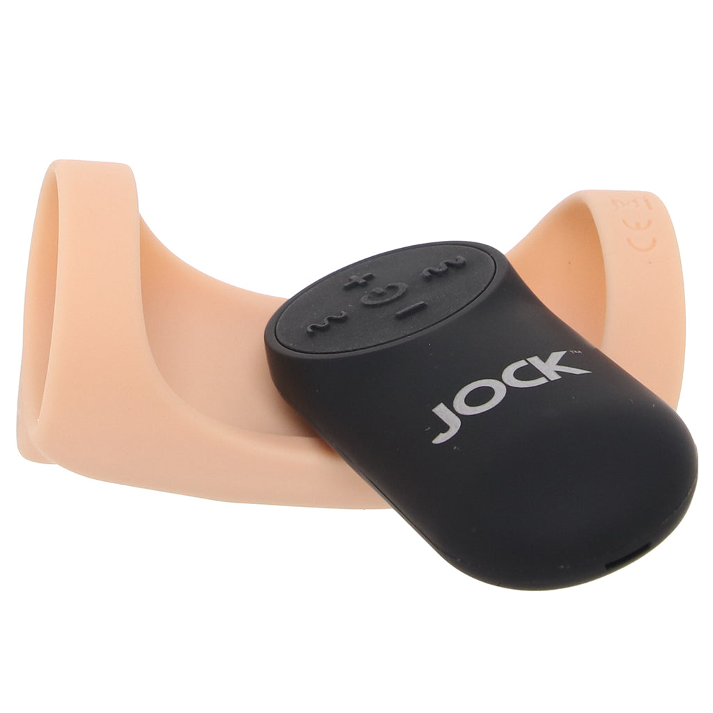 Jock Vibrating Silicone Penis Sleeve in Light PinkCherry Jock Vibrating Silicone Penis Sleeve in Light PinkCherry