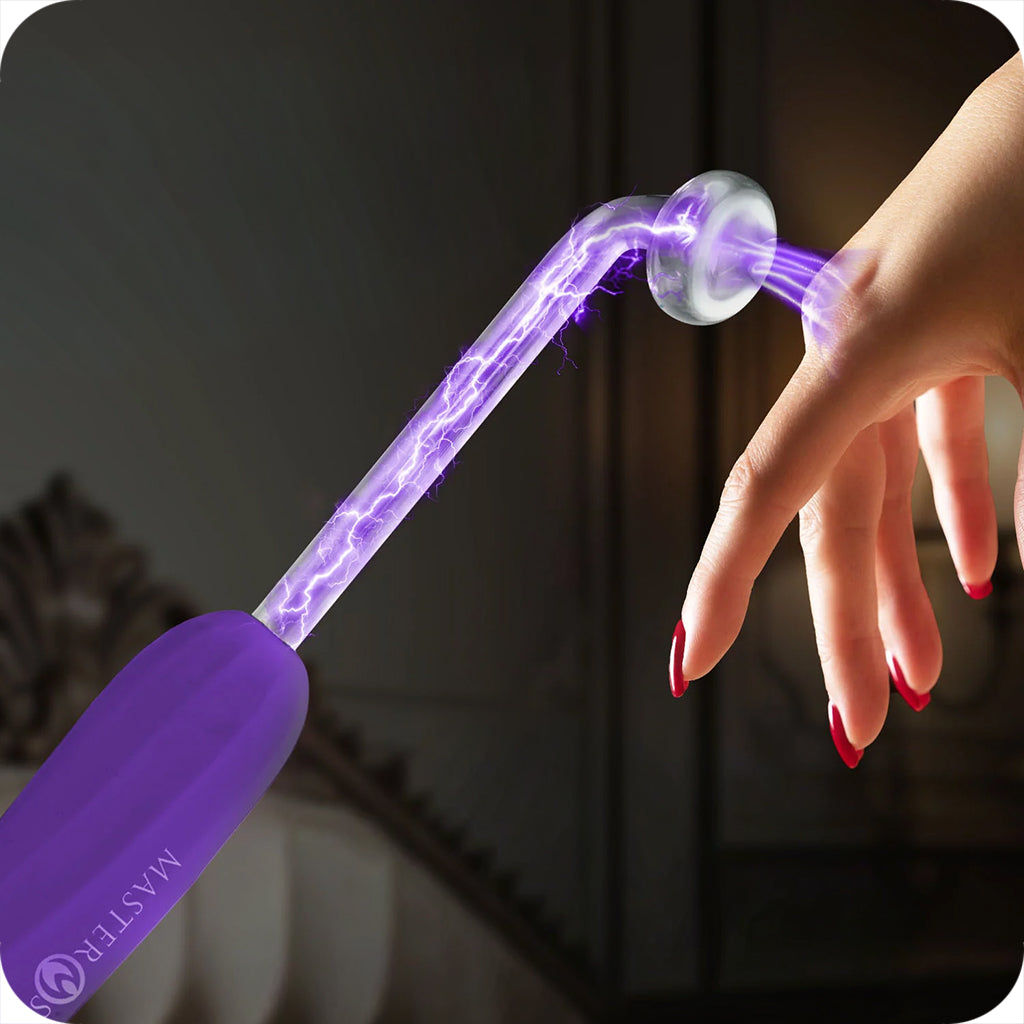 Master Series Elektra Rechargeable E-Stim Wand in Purple  PinkCherry