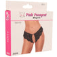 Pink Pussycat Black Lace Crotchless Panties