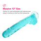 Size Queen 12 Inch Jelly Dildo in Blue